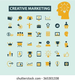 creative marketing  icons, signs vector concept set for infographics, mobile, website, application
