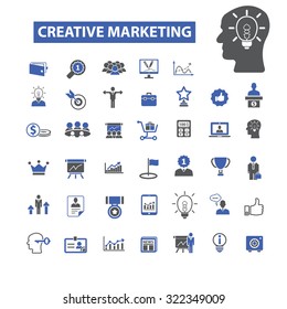creative marketing, idea icons