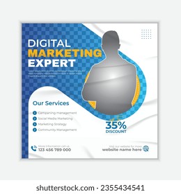 Creative marketing social media post banner template