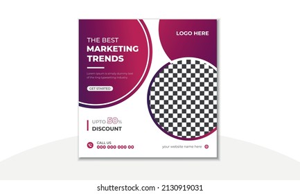 Creative Marketing strategy webinar social media post template.
