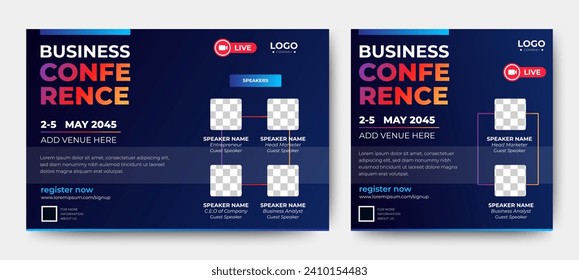 Creative marketing webinar online live corporate business social media cover banner template