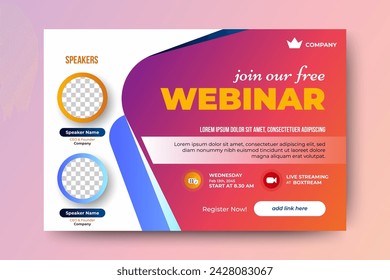 Creative marketing webinar online live corporate business social media cover banner template	