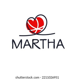 Creative (Martha) name, Vector illustration.