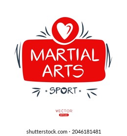 Creative (martial arts) Sport sticker, logo template, vector illustration.