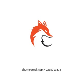 Creative Mascot Fox And Wolf Animal Silhouette Logo Template Vector Illustration.