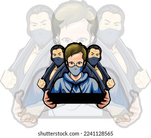 creative mascot logo type design and game