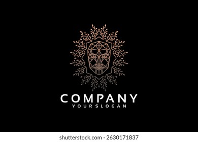 creative mask logo with line art, reference logo for your business