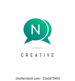 Creative Massage N Letter Logo Design Vector. N Logo Design Vector Illustration Template.
