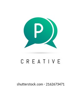 Creative Massage P Letter Logo Design Vector. P Logo Design Vector Illustration Template.