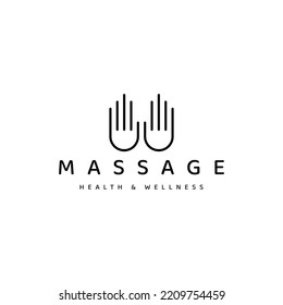 creative massage spa line art vector logo design