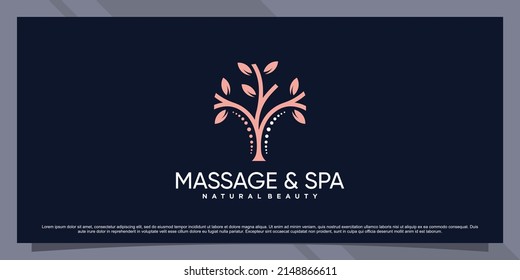 Creative massage and spa logo with unique modern concept