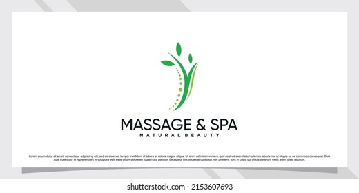 Creative massage and spa logo with unique modern concept