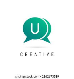 Creative Massage U Letter Logo Design Vector. U Logo Design Vector Illustration Template.