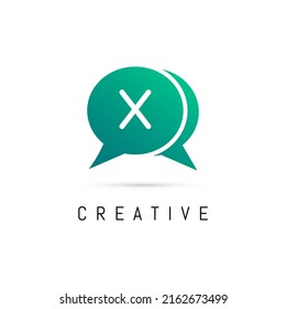 Creative Massage X Letter Logo Design Vektor. Vorlage für Vektorgrafik-Logo-Design.