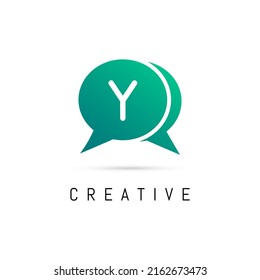 Creative Massage Y Letter Logo Design Vector. Y Logo Design Vector Illustration Template.