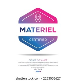 Creative (Materiel) Certified badge, vector illustration.