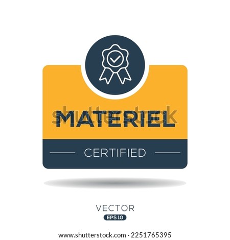Creative (Materiel) Certified badge, vector illustration.