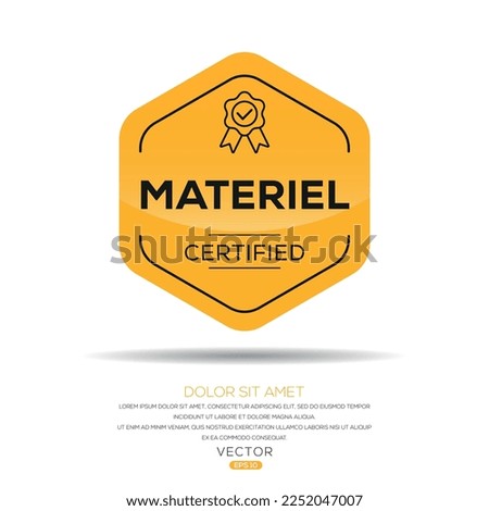 Creative (Materiel) Certified badge, vector illustration.