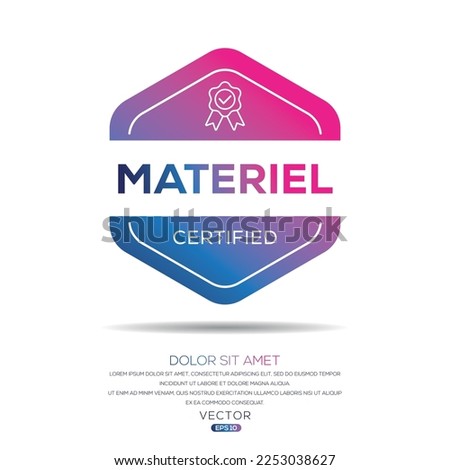 Creative (Materiel) Certified badge, vector illustration.