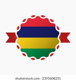 Creative Mauritius Flag Emblem Badge