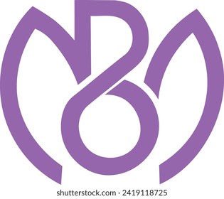 Plantilla con logotipo de MB creativo en un estilo minimalista moderno