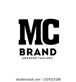 creative MC letter monogram strong and bold  logo vector concept