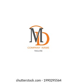 Creative MD logo design vector