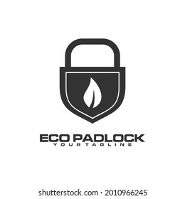 A creative and meaningful logo design combining a padlock symbol with natural leaf motifs, representing security, sustainability, and eco-consciousness. Perfect for green tech companies, eco-friendly 