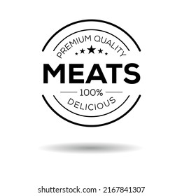 Creative (Meats) logo, Meats sticker, vector illustration.