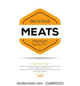 Creative (Meats) logo, Meats sticker, vector illustration.