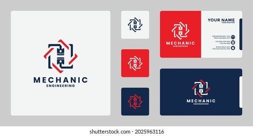 creative mechanic logo design for workshop, engineering, mechanical