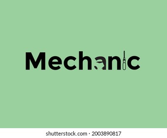 kreatives mechanisches Logo auf grünem Hintergrund