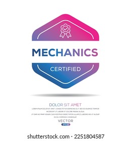 Creative (Mechanics) Certified badge, vector illustration.