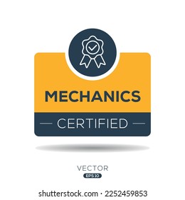 Creative (Mechanics) Certified badge, vector illustration.