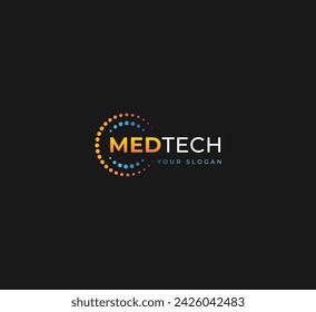 Creative Med Tech Logo Design Vector Template icon.