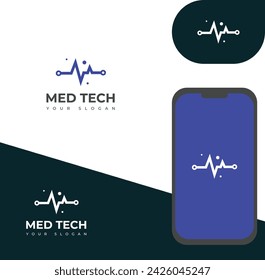 Creative Med Tech Logo Design Vector Template icon.