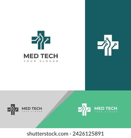 Creative Med Tech Logo Design Vector Template icon.