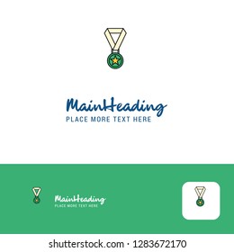Creative Medal  Logo Design. Flat color Logo place for Tagline. Vector Illustration