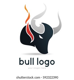 creative media bull logo concept for business company and organization