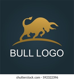 creative media bull logo concept for business company and organization