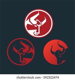 creative media bull logo concept for business company and organization