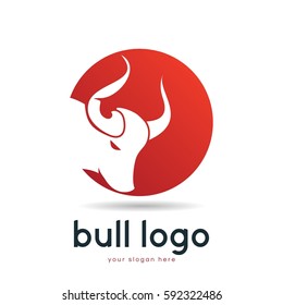 creative media bull logo concept for business company and organization