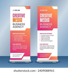 Creative media business roll up banner template