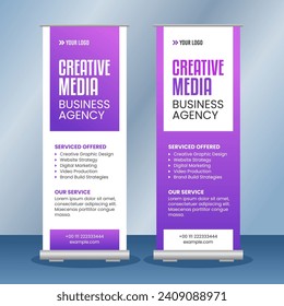 Creative media business roll up banner template