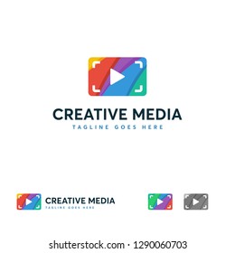 Creative Media logo designs concept vector, Colorful Play logo template concept