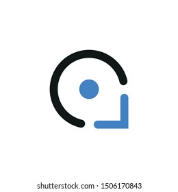 Creative media logo. letter c icon illustration. black and blue - vector