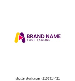 Creative media logo perfect for video logo, studio, multimedia, technology,media, entertainment, initial etc