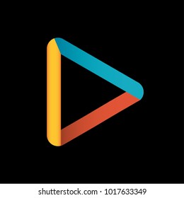 Creative media play logo, abstract colorful symbol, vector illustration icon. 