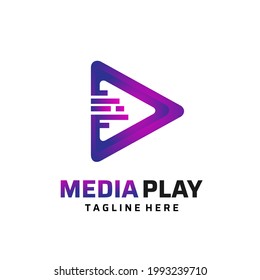 Diseño del logotipo de la reproducción de medios creativos.