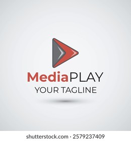Creative media play logo design template